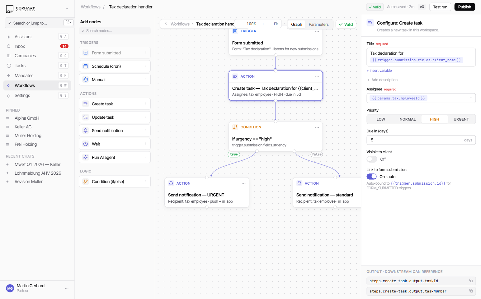Workflow-Editor in Paski